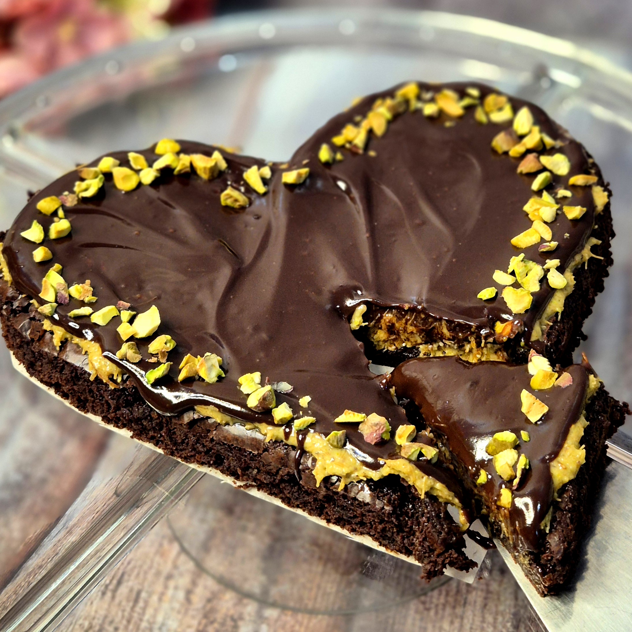 Kunafa Heart Brownie